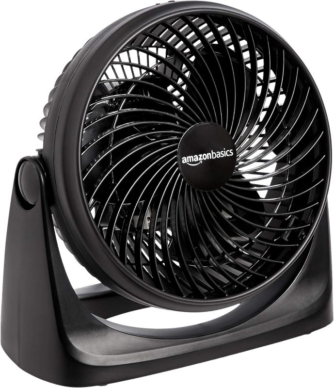 Photo 1 of *USED - SEE NOTES* Amazon Basics 3 Speed Small Room Air Circulator Fan, 7-Inch Blade, Black, 6.3"D x 11.1"W x 10.9"H
