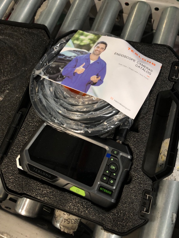 Photo 3 of *USED - SEE NOTES* Dual Lens Endoscope with 5" Monitor, Teslong NTS500 Industrial Waterproof Borescope Inspection Camera with 0.21in Front & Side-View Double Lens with 9.8FT Probe, 5-Inch IPS LCD Screen & Case
