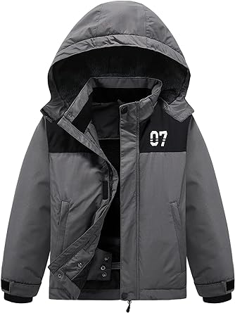 Photo 1 of FREE SOLDIER Boys Girls Waterproof Ski Jacket with Detachable Hood, SIZE BOYS 10-12
