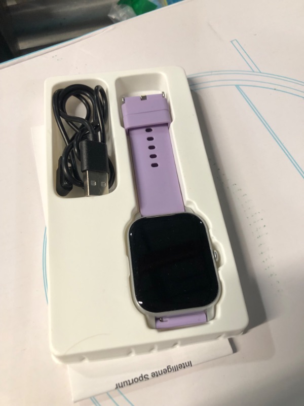 Photo 2 of *USED - SEE NOTES* Smart Watch(Answer/Make Call), 1.85" Smartwatch for Women IP68 Waterproof, 100+ Sport Modes, Fitness Activity Tracker Heart Rate Sleep Monitor Pedometer, Smart Watches for Android iOS, Lavender Purple Lavender Purple 1.85"