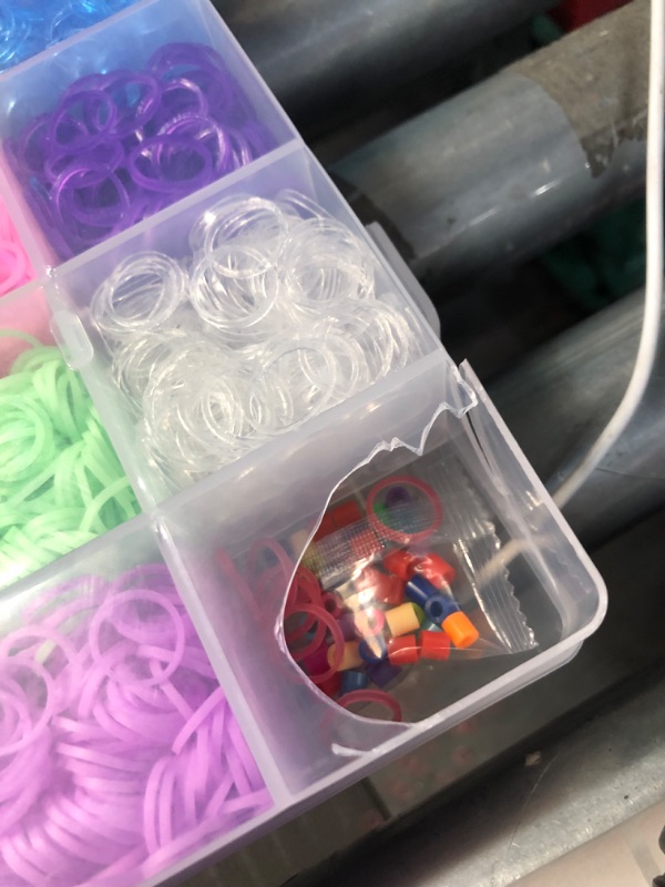 Photo 3 of *DAMAGED - SEE NOTES* MUDO NEST 11,860+ Rubber Bands Refill Loom Set: 11,000 DIY Loom Bands 500 Clips, 210 Beads, 46 Charms, Loom Bracelet Making Kit for Kids,Rubber Band Bracelet Kit
