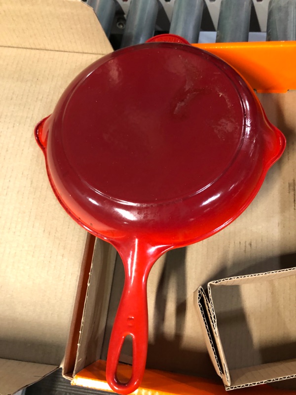 Photo 3 of *USED/GREASY* 
Le Creuset Classic Cast Iron Handle Skillet, 9", Cerise