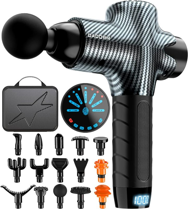 Photo 1 of *USED - SEE NOTES* DACORM Massage Gun, Percussion Muscle Massage Gun for Athletes, Handheld Deep Tissue Massager, Super Quiet Portable Electric Sport Massager of Y8 Pro Max. (Carbon-15 Heads)
