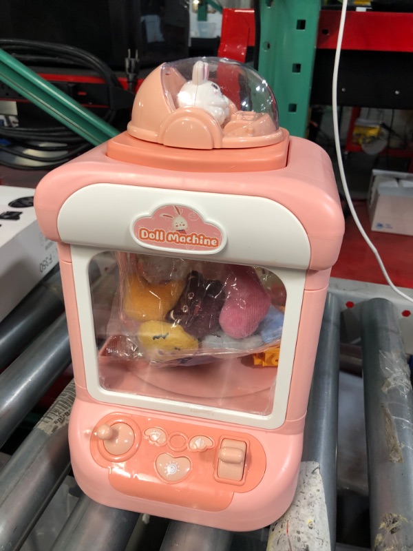 Photo 3 of *USED - SEE NOTES* Rabbit Claw Machine for Kids with Plush Toys, Gashapons, Plastic Toys, Dispenser Toys Mini Vending Machine with Music, Mini Claw Machine Crane Game Toys Candy Machine for 3-6,4-8,8-12 Girls and Boys
