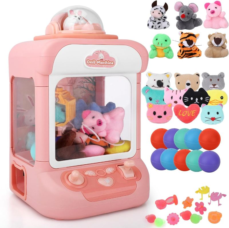 Photo 1 of *USED - SEE NOTES* Rabbit Claw Machine for Kids with Plush Toys, Gashapons, Plastic Toys, Dispenser Toys Mini Vending Machine with Music, Mini Claw Machine Crane Game Toys Candy Machine for 3-6,4-8,8-12 Girls and Boys
