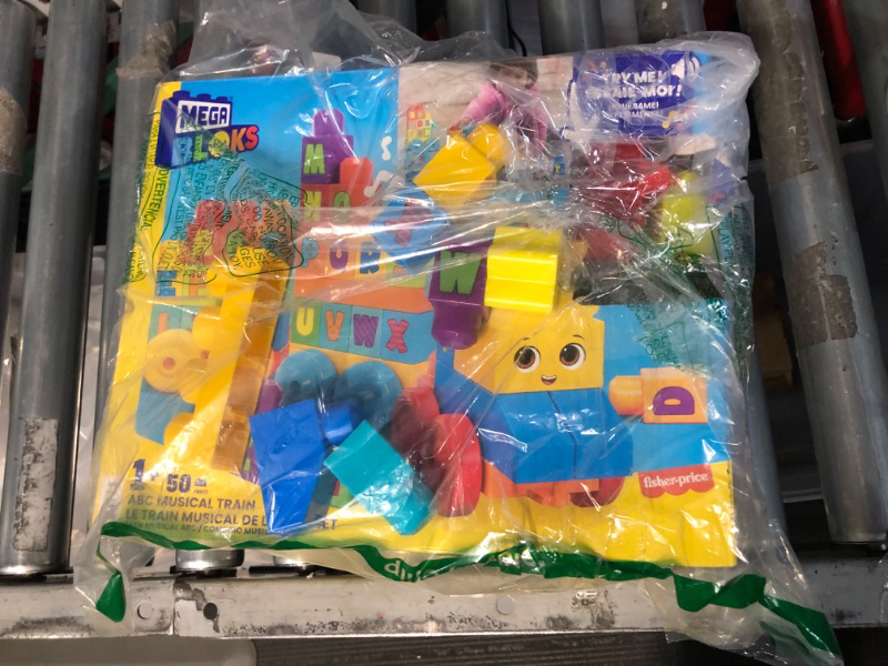 Photo 2 of **NONREFUNDABLE**FOR PARTS OR REPAIR**SEE NOTES* 
MEGA BLOKS Fisher-Price ABC Blocks Building Toy, ABC Musical Train with 50 Pieces, Music and Sounds for Toddlers, Gift Ideas for Kids Age 1+ Years