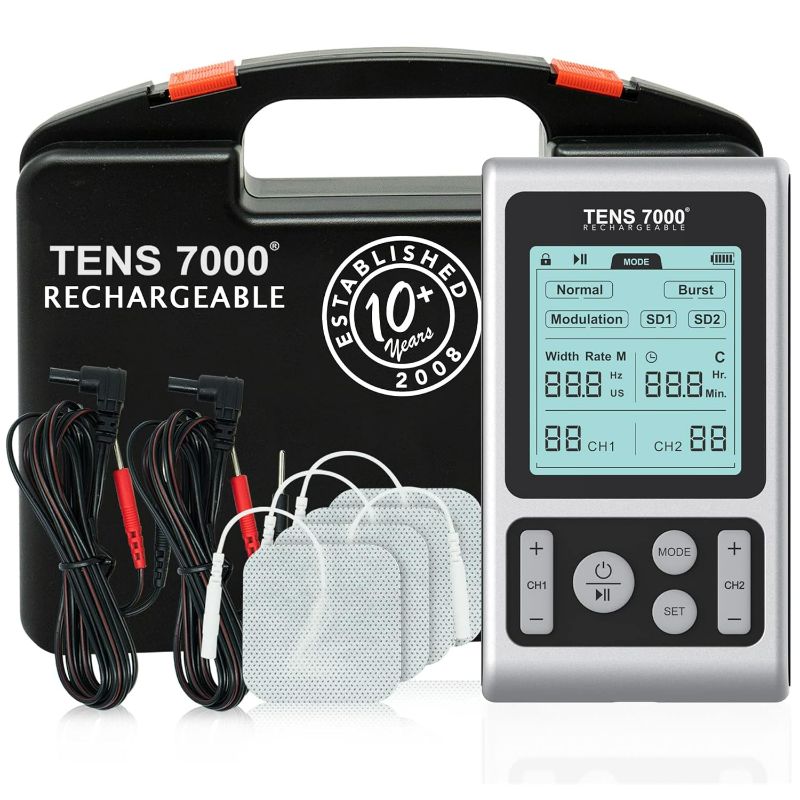 Photo 1 of *USED - SEE NOTES* TENS 7000 Rechargeable TENS Unit Muscle Stimulator and Pain Relief Device - Advanced TENS Machine for Effective Back Pain Relief, Nerve Pain Relief, Muscle Pain Relief
