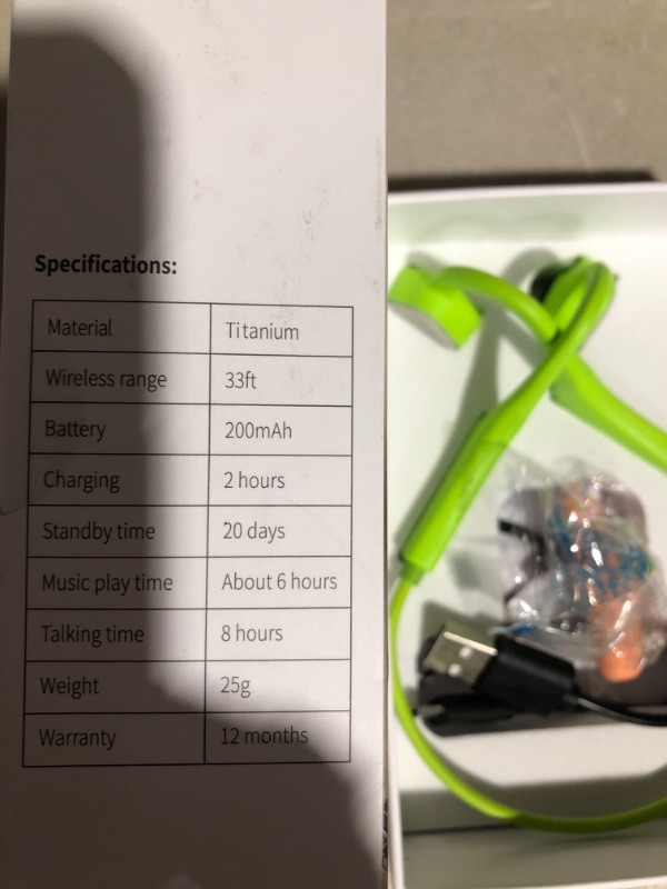 Photo 1 of *USED - UNABLE TO TEST* SAMVEK Headphones Wireless Bluetooth, Bone Conduction Headphones, IP65 Waterproof Open Ear Headset, Built-in Mic, Sweatproof Earbuds, Sport Earphones for Cycling, Workouts, Hiking