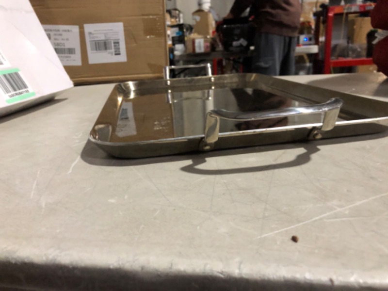 Photo 2 of **MAJOR DAMAGE USED**
Chef's Secret Stainless Steel Double Griddle, 18 Inches by 11 Inches, Ideal for Grilling