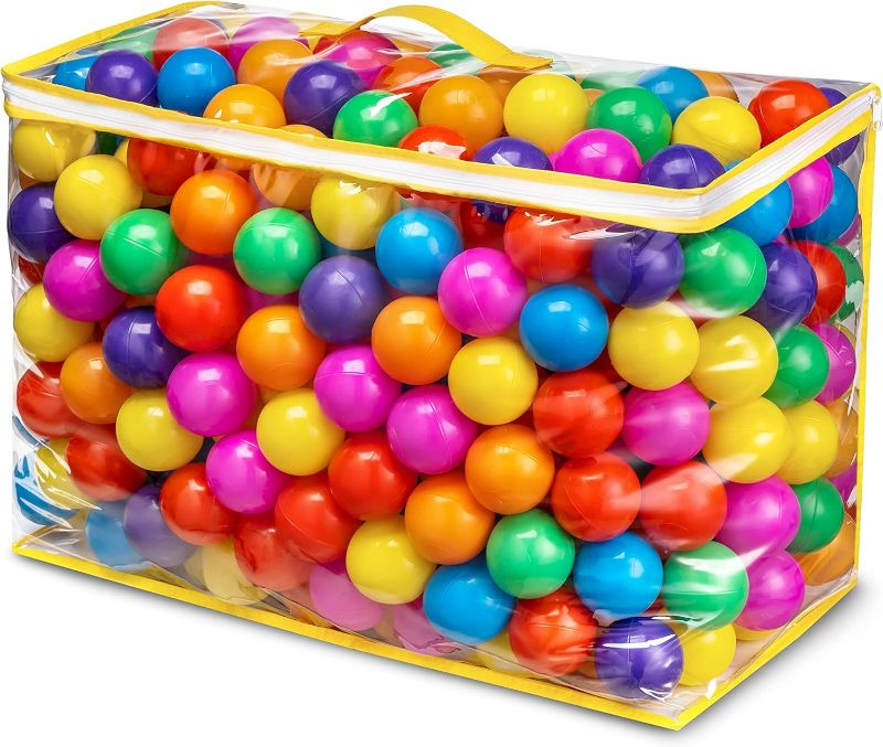 Photo 1 of *USED - SEE NOTES* Hovenlay Ball Pit Balls Phthalate Free BPA Free Crush Proof Plastic - 7 Bright Colors in Reusable Play Toys for Kids with Storage Bag
