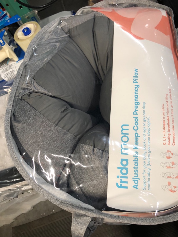 Photo 1 of *USED* Frida Mom Adjustable Keep-Cool Pregnancy Pillow | Support for Belly, Hips + Legs for Pregnant Women | Breathable + Cooling Grey Fabric