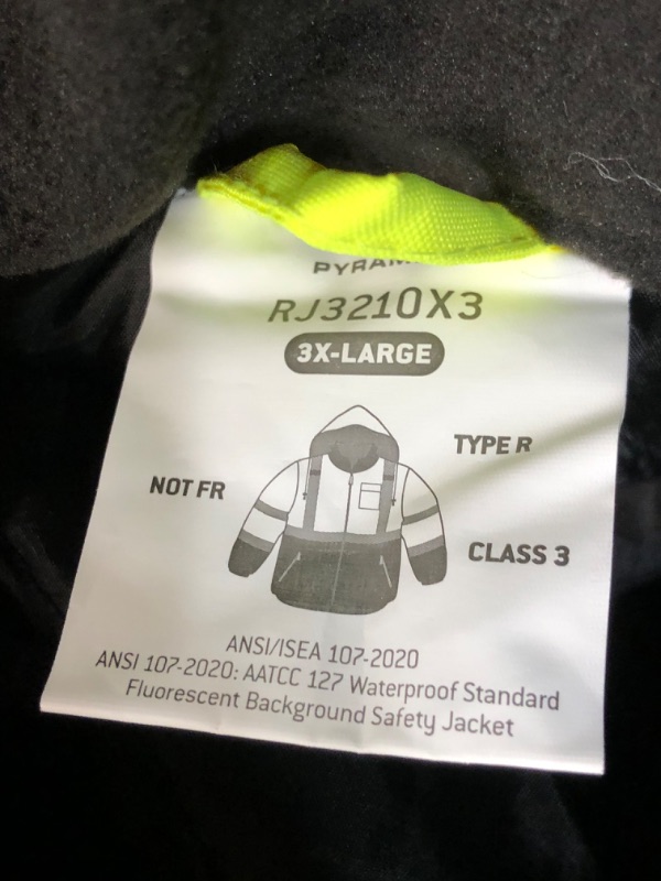 Photo 2 of *USED* Pyramex Safety RJ3210XL RJ32 Series Jackets Hi-Vis Lime Bomber Jacket with Quilted Lining- Size 3XL 
