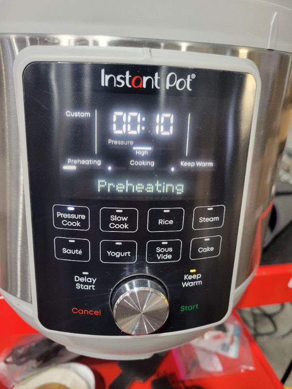 Photo 1 of **SEE NOTES/DAMAGED**
Instant Pot Duo Plus, 6-Quart Whisper Quiet 9-in-1 Electric Pressure Cooker, Slow Cooker, Rice Cooker, Steamer, Sauté, Yogurt Maker, Warmer & Sterilizer, Free App with 1900+ Recipes, Stainless Steel 6QT Duo Plus