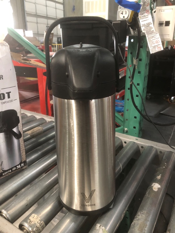 Photo 2 of *BOX DAMAGED* Airpot Coffee Dispenser with Pump - Insulated Stainless Steel Coffee Carafe (102 oz) - Thermal Beverage Dispenser - Thermos Urn for Hot/Cold Water, Party Chocolate Drinks