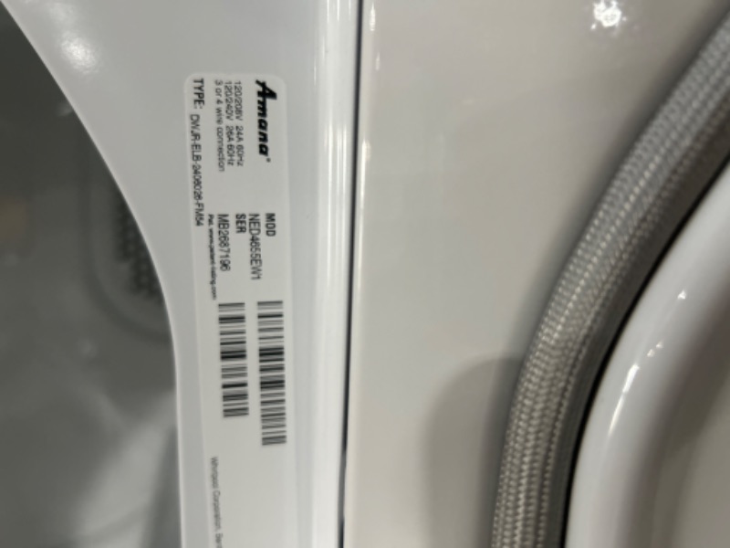 Photo 5 of ***Parts Only***Amana 6.5-cu ft Electric Dryer (White)