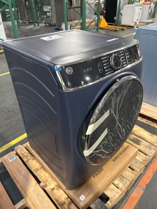 Photo 4 of GE 7.8-cu ft Stackable Steam Cycle Smart Electric Dryer (Sapphire Blue)