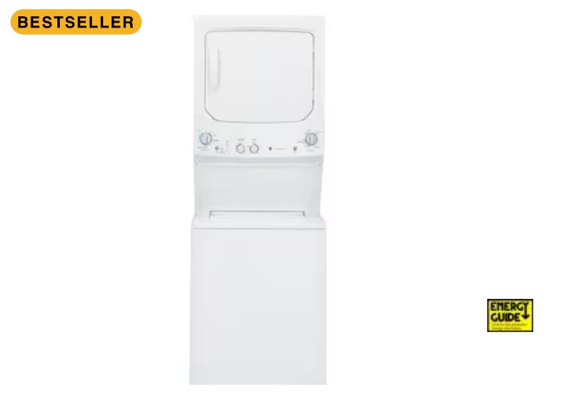 Photo 1 of GE Electric Stacked Laundry Center with 3.8-cu ft Washer and 5.9-cu ft Dryer