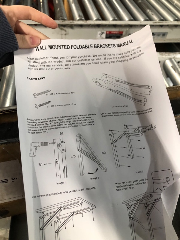 Photo 2 of (Only 1 bracket) CUZURLUV 24" Black Folding Shelf Bracket Max. Load 550 lb