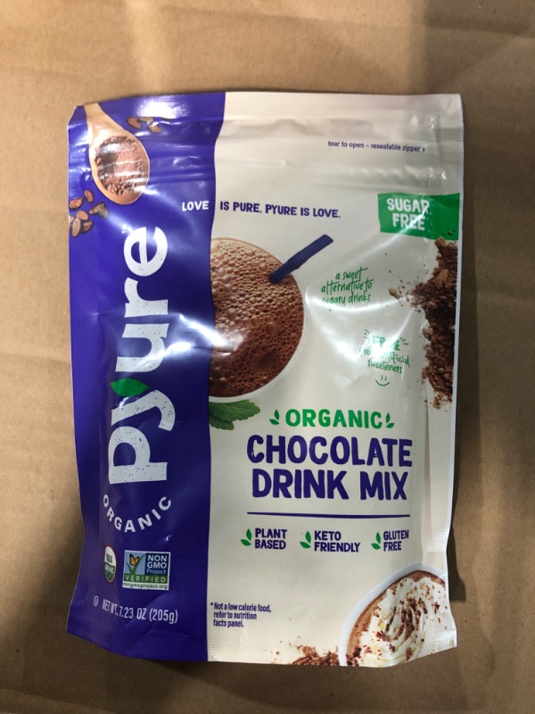 Photo 4 of  * SEE NOTES * Organic Chocolate Drink Mix with Cocoa by Pyure | Sugar-Free, Keto, 1 Net Carb | 7.23 Ounce ( 4 PACK ) 
