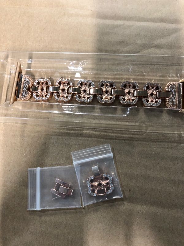 Photo 4 of * SEE NOTES * Rhinestone Bracelet For Apple Watch Band Series 9 8 7 6 5 4 3 2 1 SE 41mm 38mm 40mm 49mm 45mm 42mm 44mm ( GOLD ) 