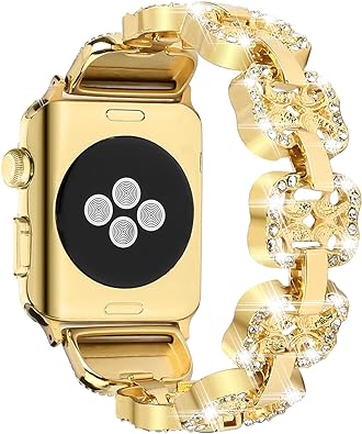 Photo 1 of * SEE NOTES * Rhinestone Bracelet For Apple Watch Band Series 9 8 7 6 5 4 3 2 1 SE 41mm 38mm 40mm 49mm 45mm 42mm 44mm ( GOLD ) 