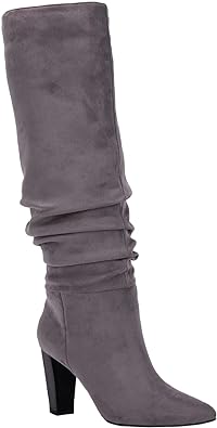 Photo 1 of Juliet Holy Womens Knee High Boots Pointed Toe Pull On Chunky Heel Winter Booties