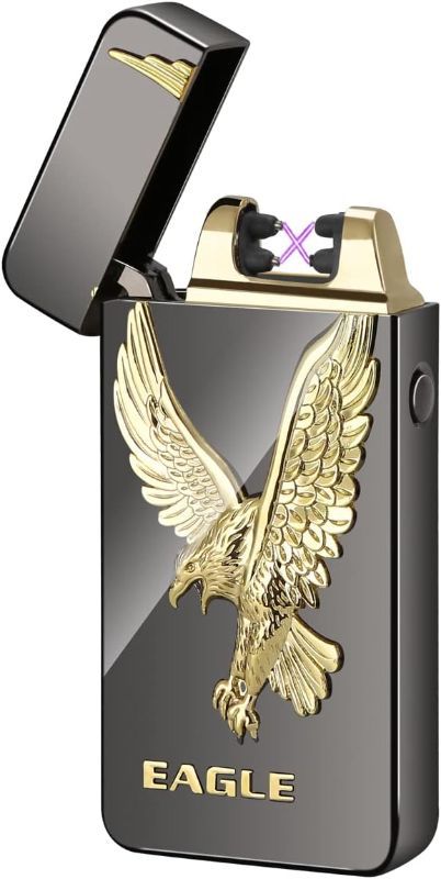 Photo 1 of * SEE NOTES * Electric Rechargeable Dual Arc Lighter - Plasma Technology 3D Zinc Alloy Embossment 