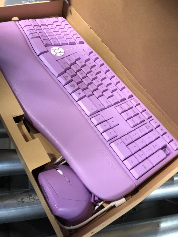 Photo 2 of MEETION Ergonomic Wireless Keyboard and Mouse, Ergo Keyboard with Vertical Mouse