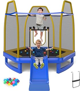 Photo 1 of **NONREFUNDABLE**FOR PARTS OR REPAIR**SEE NOTES**
****STOCK IMAGE FOR SAMPLE****
Goplus 7 FT Kids Trampoline with Slide, 87’’ ASTM Approved Recreational Trampoline