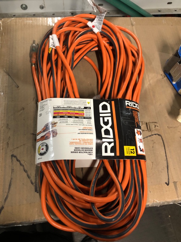 Photo 3 of 100 ft. 12/3 Extension Cord