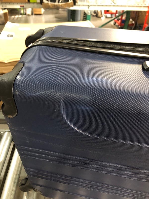 Photo 2 of **MINOR DAMAGE**MARKS ON OUTER CORNERS OF LARGE SUITCASE**PICTURED**
Travelers Club Chicago Hardside Expandable Spinner Luggage, Navy Blue, 5 Piece Set Navy Blue 5 Piece Set