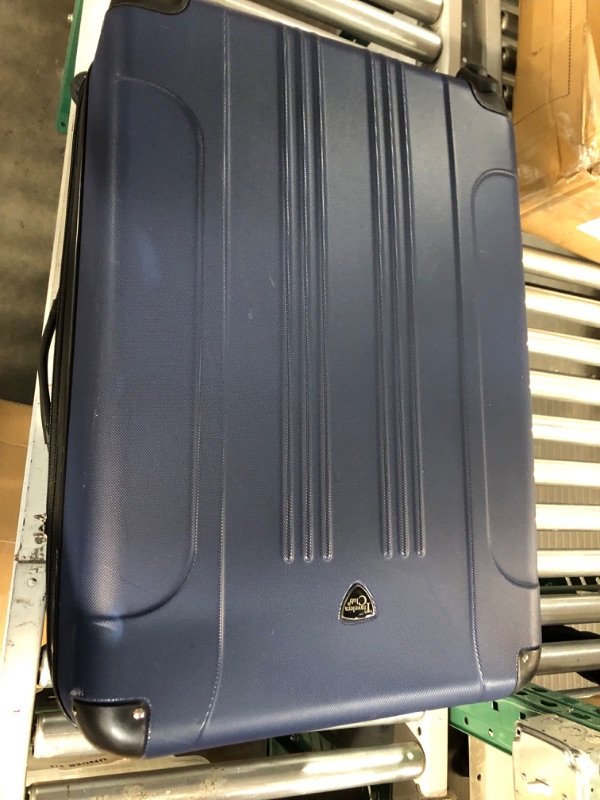 Photo 9 of **MINOR DAMAGE**MARKS ON OUTER CORNERS OF LARGE SUITCASE**PICTURED**
Travelers Club Chicago Hardside Expandable Spinner Luggage, Navy Blue, 5 Piece Set Navy Blue 5 Piece Set