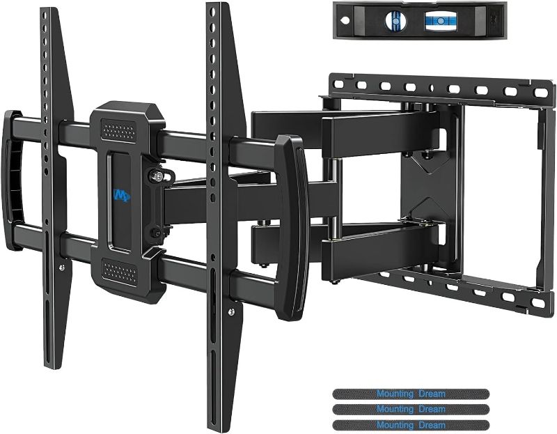 Photo 1 of Mounting Dream UL Listed TV Mount Bracket for Most 42-75 Inch Flat Screen TVs, Full Motion TV Wall Mounts with Swivel Articulating Dual Arms, Max VESA 600x400mm, 100 LBS Loading, Fits 16" Wood Studs, MD2296