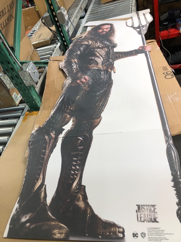 Photo 2 of **MINOR DAMAGE*STANDEE IS BENT IN PLACES.*PICTURED**
Cardboard People Aquaman Life Size Cardboard Cutout Standup - Justice League (2017 Film)