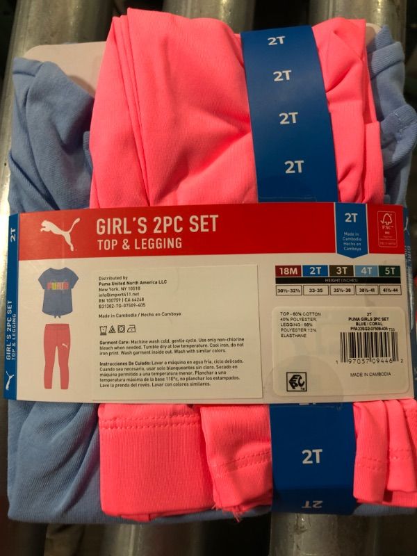 Photo 4 of Puma Toddler Girls' 2 Piece Legging Set /2 SETS OF CLOTHING 33-35/2T SIZES