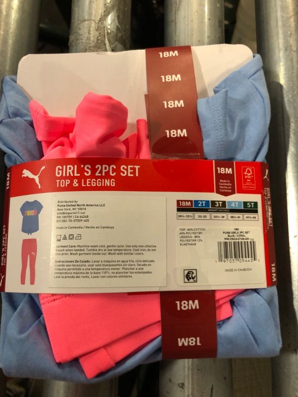Photo 1 of SEE NOTES 
Puma Toddler Girls' 2 Piece Legging Set/SET OF 2 CLOTHING/ 18 M SIZE