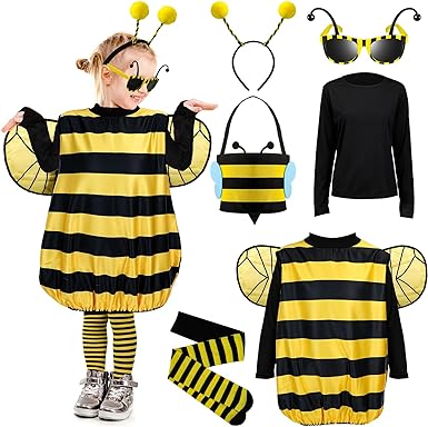 Photo 1 of Janmercy Bee Costume Kit Halloween Bee Cosplay Kids Costume Boys Girls Bee Costume Accessories Halloween Cosplay Party