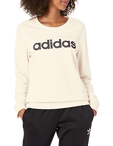 Photo 1 of Adidas Women's Essentials Logo Sweatshirt, Ecru Tint/Black, Small