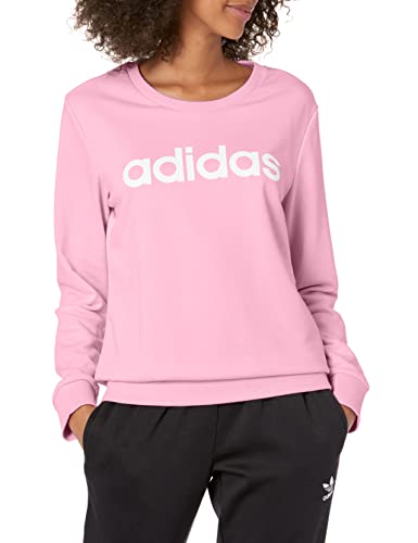 Photo 1 of Adidas Women's Essentials Logo Sweatshirt, True Pink/White, Medium