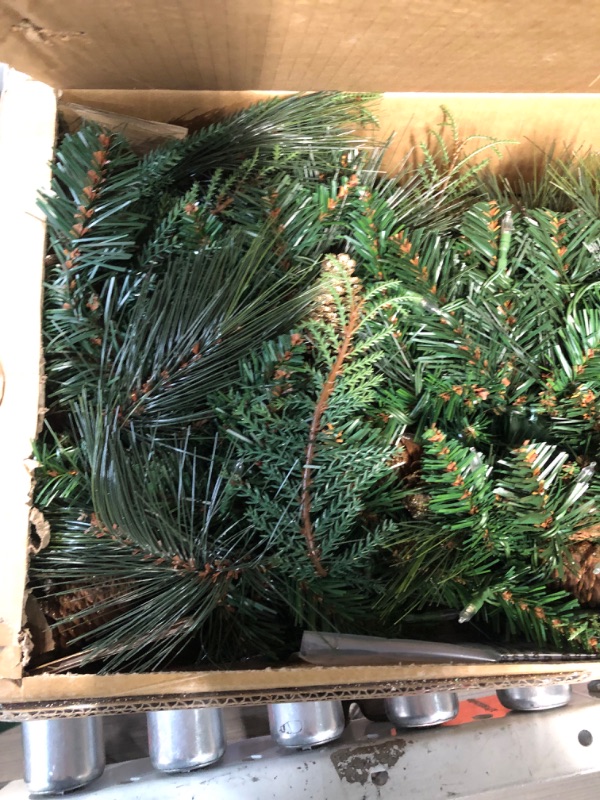 Photo 2 of ***USED - LIGHTS DON'T WORK***
National Tree Company First Traditions Pre-Lit Christmas North Conway Garland with Pinecones, Warm White LED Lights, Battery Operated, 9 ft