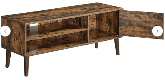 Photo 1 of [STOCK PHOTO, READ NOTES]
VASAGLE TV Stand, TV Cabinet for TVs up to 43 Inches, Mid-Century Modern TV Console, 43.3 x 15.7 x 19.3 inches BROWN