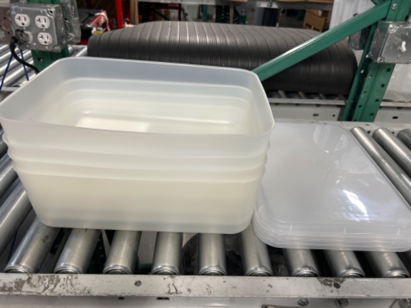 Photo 1 of 4pk clear storage totes 114x11 inch