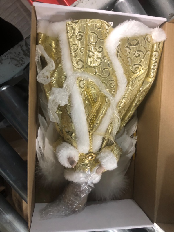 Photo 1 of Cyraft Angel Tree Topper with Lights 12-Inch with Moving Wings Electrically Driven, Lighted Christmas Tree Topper, (Gold)