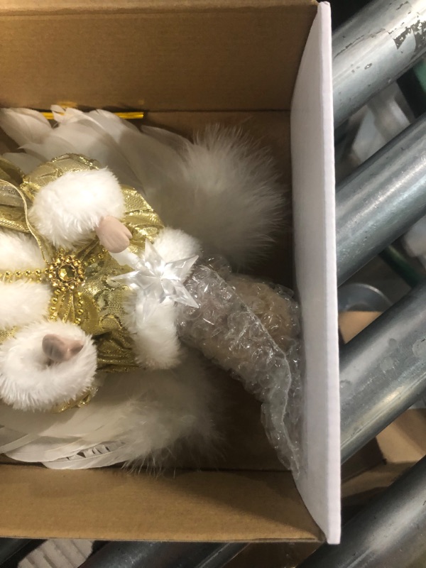 Photo 1 of Cyraft Angel Tree Topper with Lights 12-Inch with Moving Wings Electrically Driven, Lighted Christmas Tree Topper, (Gold)