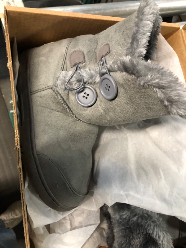 Photo 1 of CLPP'LI Womens Twin Button Fully Fur Lined Waterproof Winter Snow Boots SIZE 8 