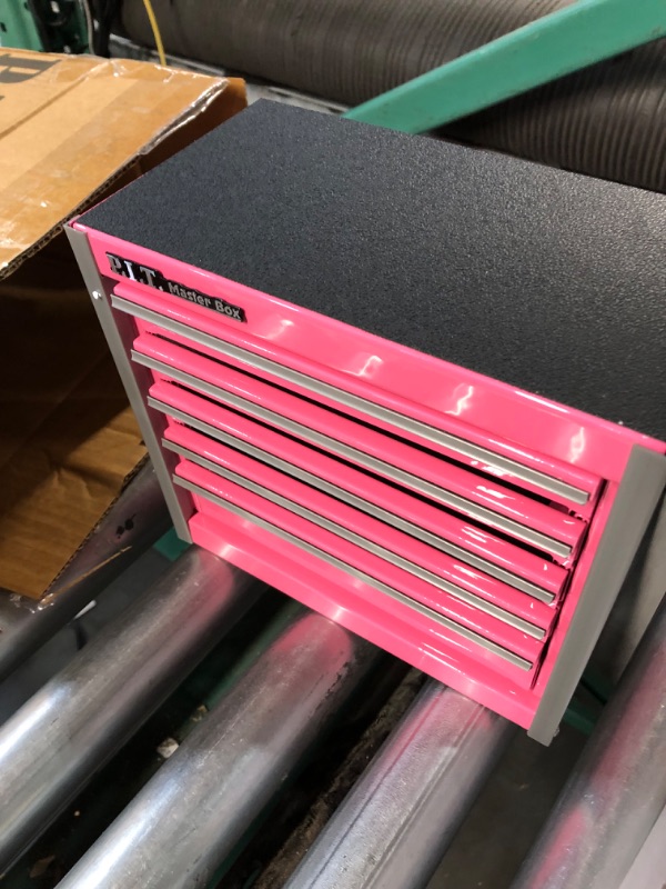 Photo 3 of (STOCK PHOTO FOR REFERENCE)
P.I.T. Portable 3 Drawer Steel Tool Box with Magnetic Locking, PINK Micro Top Chest 