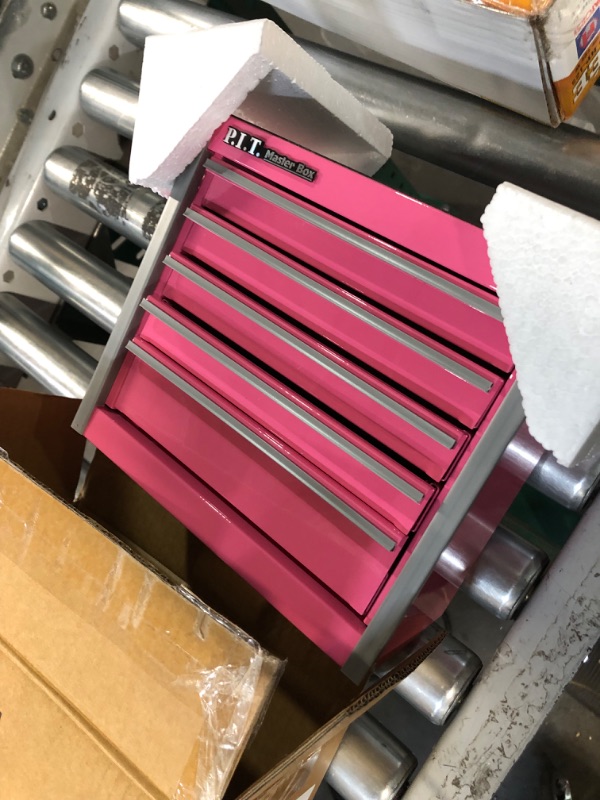 Photo 2 of (STOCK PHOTO FOR REFERENCE)
P.I.T. Portable 3 Drawer Steel Tool Box with Magnetic Locking, PINK Micro Top Chest 
