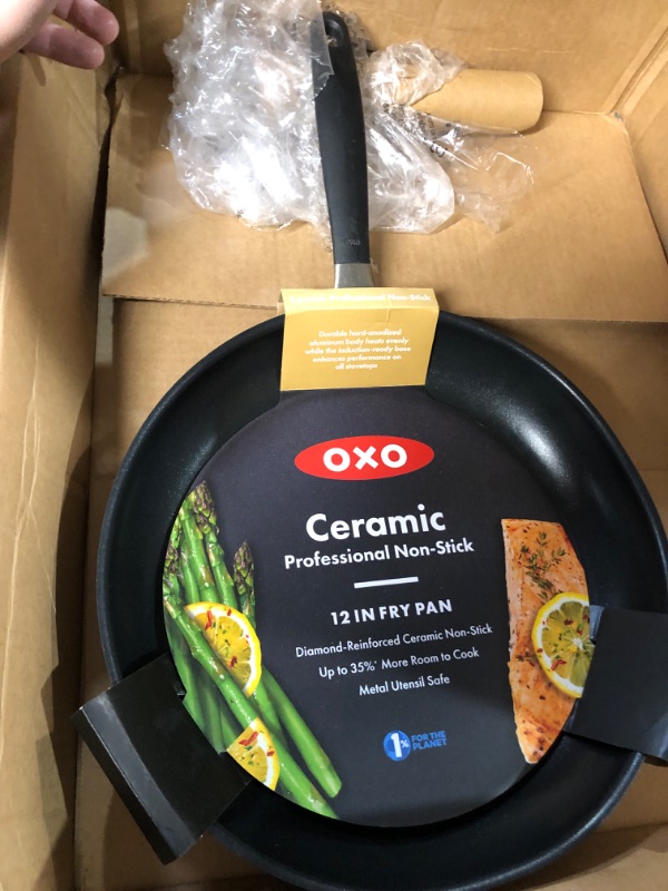 Photo 2 of (OPENED FOR INSPECTION)
OXO Professional Hard Anodized PFAS-Free Nonstick, 12" Frying Pan Skillet, Induction, Diamond reinforced Coating, Dishwasher Safe, Oven Safe, Black