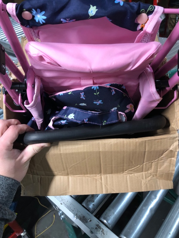 Photo 1 of Baby Doll Stroller | Stroller for Baby Dolls with Adjustable Handle (14.37-25.20 inches) , Model KP0200I Flowers