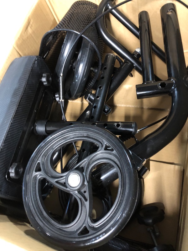 Photo 2 of WINLOVE Black Steerable Knee Walker Roller Scooter with Basket Dual Braking System for Angle and Injured Foot Broken Economy Mobility